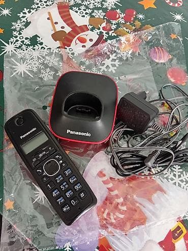 Panasonic simsiz ev telefonu + baza stansiyası - Rəng: qara ön panel