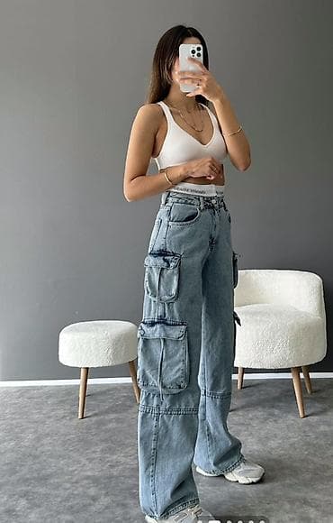 de facto sweatshirt: Kargo şalvar,az geyinilib,60 manata alınıb — 2