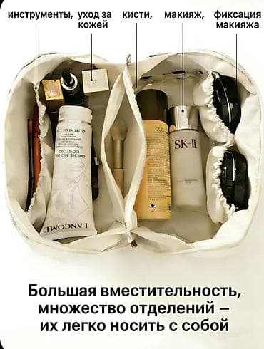 slim lux cofe: Həcmli kosmetik çanta - Yumşaq və möhkəm material - Suya davamlı və — 2