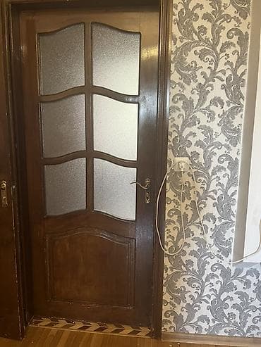 sehf qapi: Taxta otaq qapıları – şüşəli klassik model - Material: massiv ağac — 2