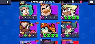 nintendo 2ds: Brawl Stars hesabı – 64/100 döyüşçü Ümumi: - Hesabda 64 döyüşçü — 8