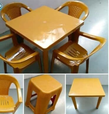 Masa və oturacaq dəstləri: Balkon üçün, Yeni, Açılmayan, Kvadrat masa, 4 stul — 1