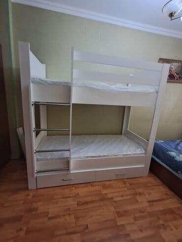 Продукты питания: Для девочки и мальчика, Новый, Кровать, С матрасом, С выдвижными ящиками, Ламинат — 2