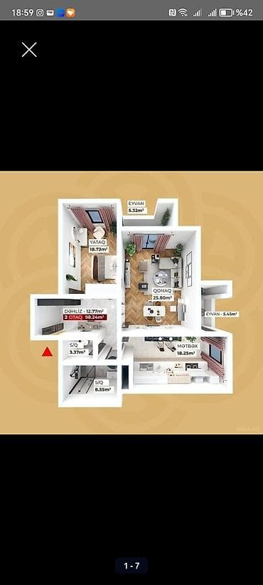 zaqatalada satilan evler 2023: Yeni Günəşli Massiv V, 2 otaqlı, Yeni tikili, 98 kv. m — 1