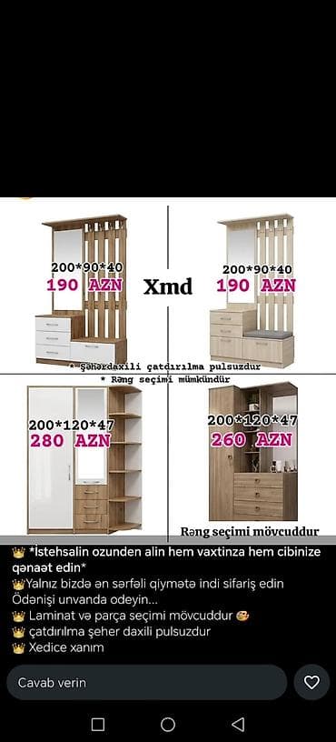 güzgülü dolab: Dəhliz üçün müasir mebel dəstləri Model variantları və ölçülər: - — 1