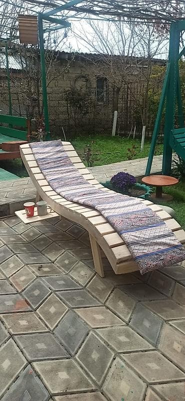 taxta el isleri: Taxta bağ-şezlonqu - Material: tam ağacdan hazırlanmış, lövhəli — 4