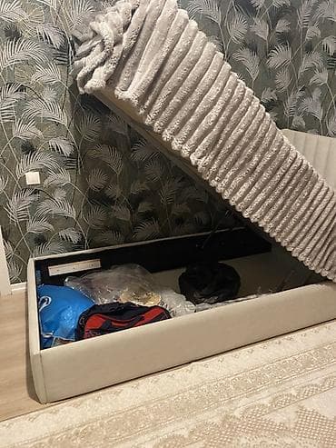 vitrin mebeli: Təknəfərlik çarpayı, Bazalı, Matras ilə, Siyirməsiz — 3