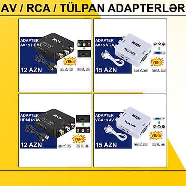 AV/RCA/Tülpan Adapterlər/Konverterlər (Çeviricilər) ⭐AV to VGA – 15