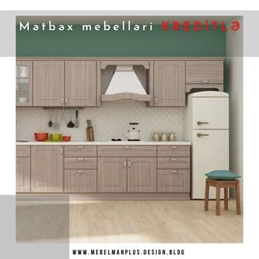 metbex mebeli gence: Sifarişlə mətbəx dəsti, Özü çəkən petlələr, Mat laminat, Kredit var, Pulsuz çatdırılma — 15