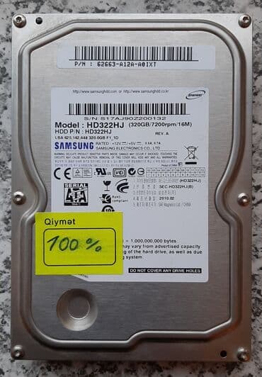 Monitorlar: Personal kompüter üçün HDD - sərt disk - hard disk 320GB 100% HDD - — 1