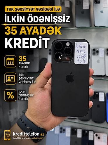 IPhone 16 Pro, 128 GB, Qara, Zəmanət, Kredit, Simsiz şarj lalafo.az -da IPhone 16 Pro, 128 GB, Qara, Zəmanət, Kredit, Simsiz şarj