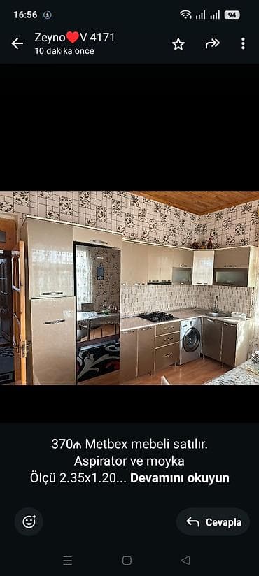 370₼ Metbex mebeli satılır. Aspirator ve moyka Ölçü 2.35x1.20 Bilgeh