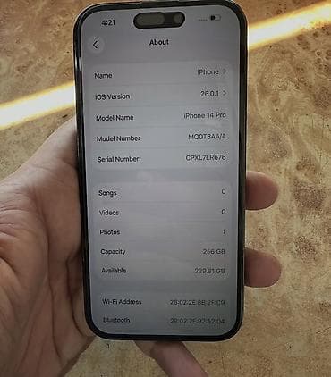 4g mifi modem satilir: IPhone 14 Pro, 256 GB, Qara, Face ID — 3