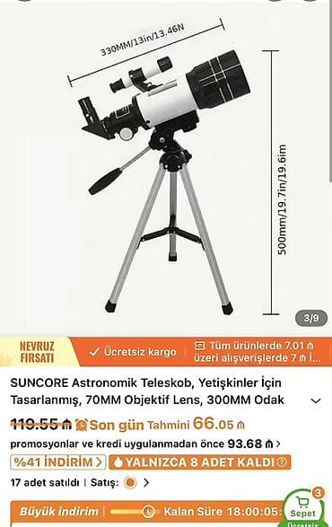 Боксерские груши: SUNCURE/SUNCORE Astronomik Teleskop – F30070M tipli refraktor - 70 mm — 4