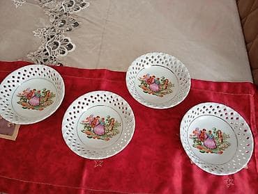 pleysteyşin 4: Boşqablar, 4 ədədli dəst, rəng - Ağ, Farfor — 2