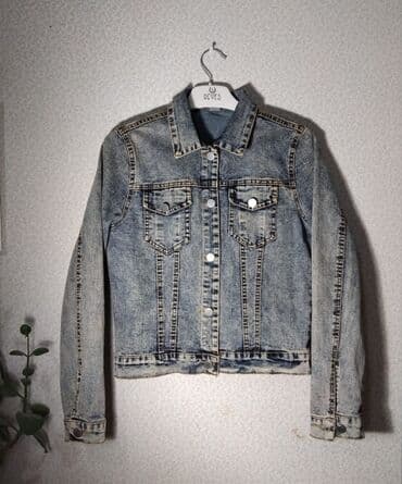 cins pencekler instagram: Denim cins gödəkçə - Rəng və yuma: Açıq-mavi/boz tonlarda vintaj — 1