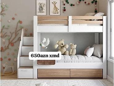 Oğlan və qız üçün, Yeni, Çarpayı, Matrassız, Siyirməli, Taxta