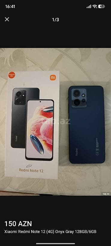 Redmi Note 12, 128 GB, rəng - Boz