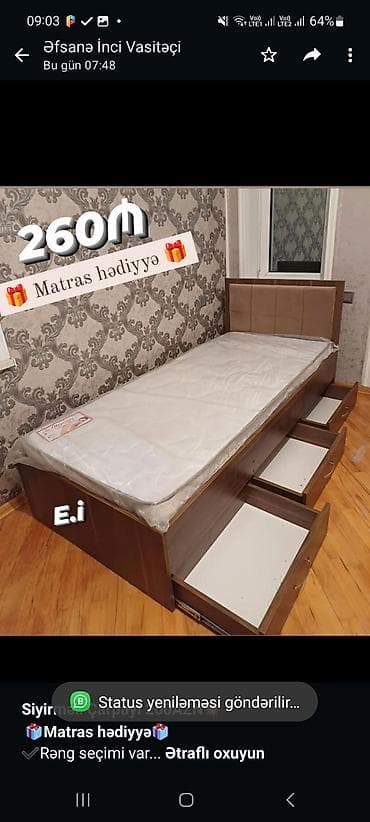 *Siyirməli Çarpayı 260AZN💥* *🎁Matras hədiyyə🎁* ✔️Rəng seçimi var — 1