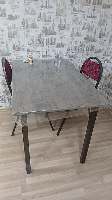 Mətbəx üçün, İşlənmiş, Qatlanan, Dördbucaq masa, 4 stul — 1