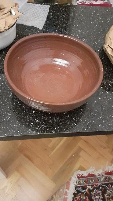 Böyük ölçülü keramika qab (saqçal/bowl) - Material: təbii gildən