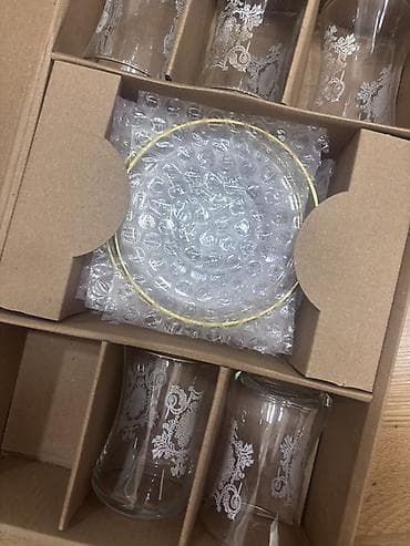 cay qabi: Çay dəsti, rəng - Ağ, Şüşə, 6 nəfərlik — 2