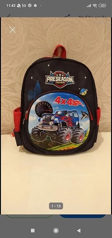 Детские электрокары: Uşaq çantaları dəsti - Model 1: Qara-rəngli məktəb çantası, ön — 2