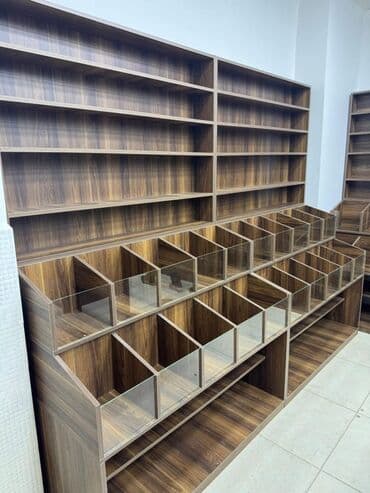 Mağaza arabaları: Mağaza üçün vitrin/raf sistemi - Material: Lami­nət (ağac teksturalı — 10