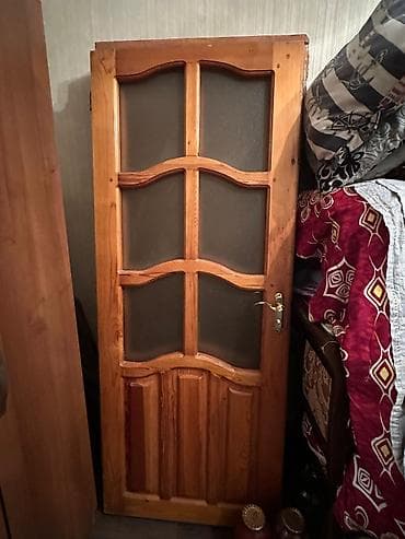 Крепежные изделия: Taxta otaq qapısı – şüşəli model - Material: tam ağac (təbii taxta — 2