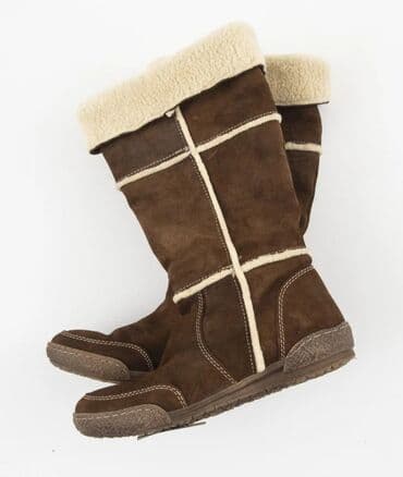 qoyun dərisindən ev üçün qadın şap şapları: Uqqilər, Ölçü: 38, rəng - Qəhvəyi, İşlənmiş — 1