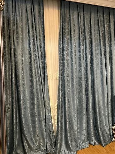 dekor pərdə: Məhsul: Pərdə və yataq örtüyü dəsti - Rəng: tüstü-mavi/boz tonlarında — 1