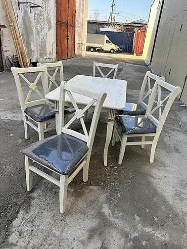 Mətbəx üçün, Açılmayan, Dördbucaq masa, 6 stul