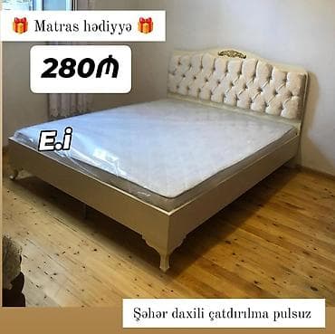 Yataq dəsti – klassik üslubda taxta karkaslı çarpayı və başlıq - Rəng