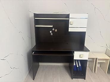 kombi satiram: Düz masa, Polkalı, Siyirməli, MDF — 4