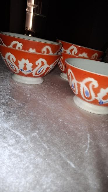 çaynı servis: Çay dəsti, rəng - Narıncı, Farfor, 5 nəfərlik — 3