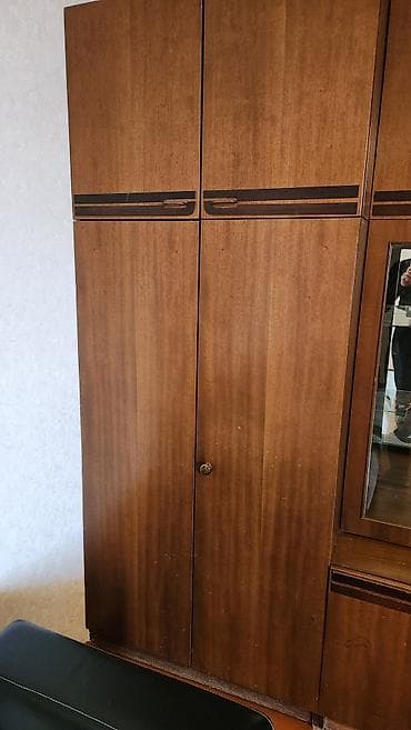 dolab 2 qapili: 2 qapılı, Qəhvəyi, Taxta, Açılan, Düz dolab — 1