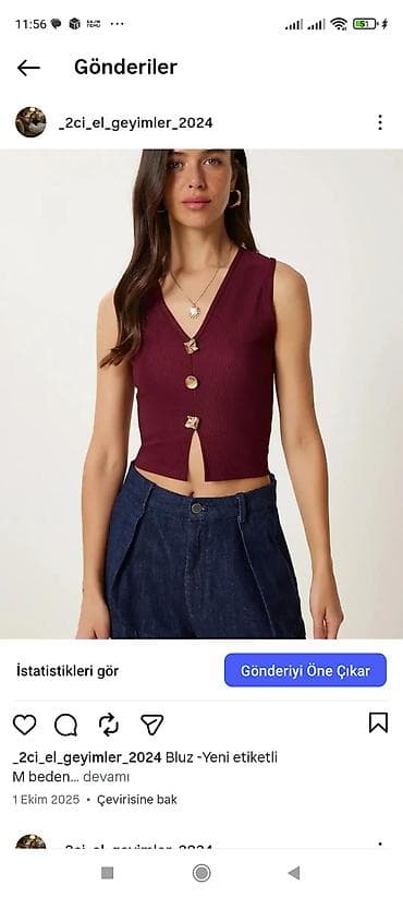 M ölçüdə bluz/top. - Rəng: tünd bənövşəyi/bordo - Model: V-yaxa