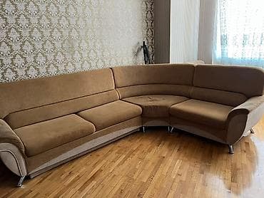 balaca divanlar: Künc divan – L formalı, yumru bucaq keçidli modul quruluş. - Rəng — 1