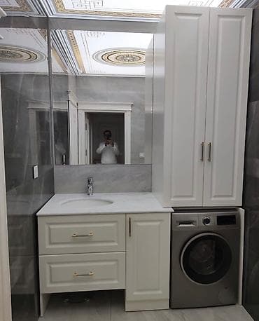 ucuz moydadırlar: Vanna otağı üçün funksional mebel dəsti - Klassik üslubda ağ rəngli — 1