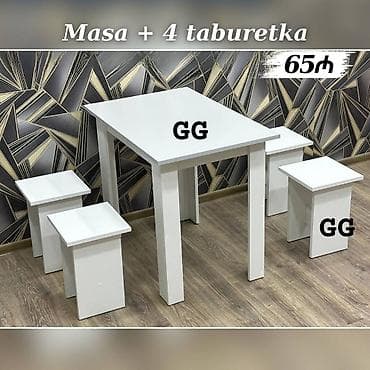 Mebel: MASA + 4 TABURETKA Yeni və sifarişlə. Çox səmərəli və keyfiyyətli📌 — 2