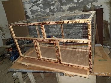 клетка для кроликов: Quş qəfəsi – əl işidir - Material: təbii ağac karkas, sıx hüceyrəli — 1
