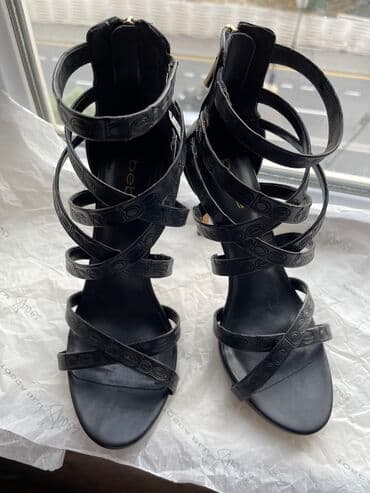 босоножки 27 размера: Размер: 39, цвет - Черный, Б/у — 4