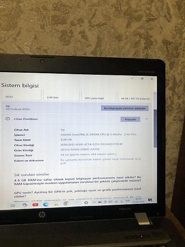 noutbuk hp: HP ProBook, 15.6 ", Intel Core i5, < 128 GB — 6