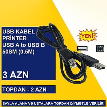 prınter: USB Printer Kabellər ⭐USB Printer Kabel 0,5m – 3 AZN (Topdan 2 AZN) — 4