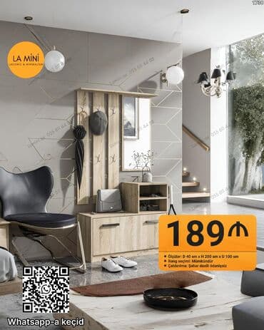 пуф в прихожую: La Mini – Dəhliz üçün funksional möbel dəsti Tərkib: - Asılqan — 1