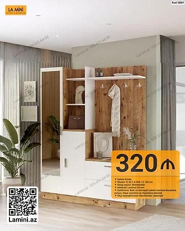 Dəhliz Dolabı – La Mini (Kod: 5869) - Ölçülər: D 40 × H 200 × E 160 — 1
