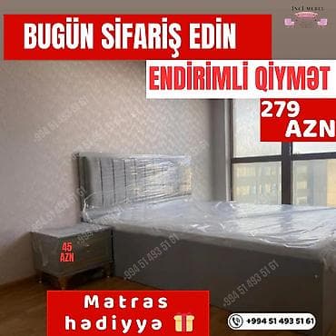kravati: Yeni, Təknəfərlik çarpayı, Bazasız, Matras ilə, Siyirməsiz, Azərbaycan — 1