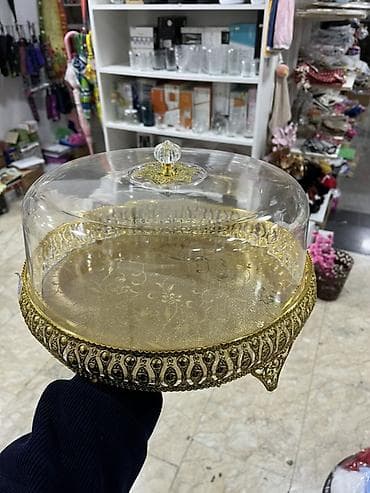 Tort və şiriniyyat qabı, rəng - Qızılı