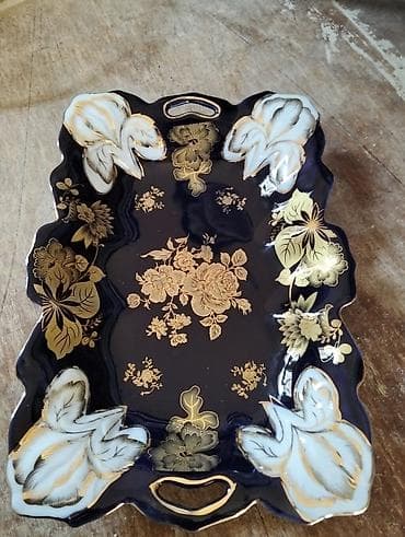 Qara porselen dəstxərcək/tray - Material: yüksək keyfiyyətli porselen — 2