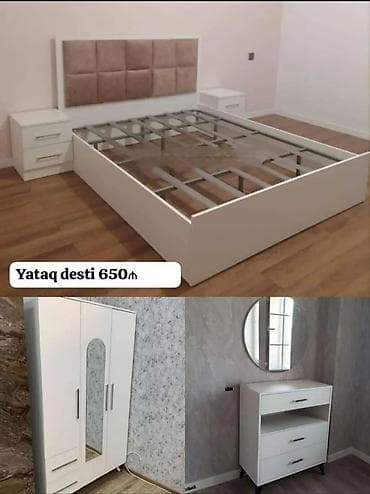 Ev üçün mebel: İkinəfərlik çarpayı, Tumba, Dolab, 2 tumba, Azərbaycan, Yeni — 1